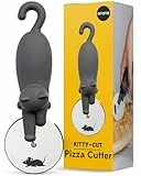 OTOTO Kitty Cut Pizzaschneider Rad - Pizzaschneider aus Edelstahl, lustige Küchenhelfer und Küchengeschenke, Katzengeschenk für Frauen, Katzenliebhaber