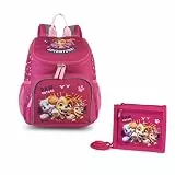 Paw Patrol Rucksack und Brustbeutel im Set für Kindergarten und Kita Kinderrucksack Fabrizio, 3-6 Jahre (Pink 2)