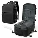 winspansy Vakuum Rucksack Handgepäck Flugzeug mit Vakuumbeutel & Handpumpe Reiserucksack für Damen & Herren Travel Backpack Schwarz