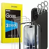 SPARIN für iPhone 17 Panzer Schutz Glas, 3 Stück Schutzfolie und 3 Stück Kameraschutz mit 1 Positionierhilfe, Anti- Kratzer, Bläschenfrei, 9H Härte, HD-Klar