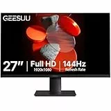 GEESUU 27 Zoll Monitor, PC Bildschirm 144Hz, FHD 1080p Monitore, 5ms, Eye-Care, 99% sRGB, VESA 75x75mm, HDMI 2.0 & DP 1.2