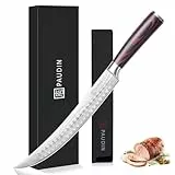 PAUDIN Fleischmesser extrem scharf 25cm Metzgermesser profi Messer Küchenmesser als Schlachtermesser Schinkenmesser Tranchiermesser aus hochwertigem Edelstahl mit ergonomischem Holzgriff