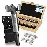 monkeystrong Forstnerbohrer Set mit Tiefenstopp – extra scharf, 13-tlg. Ø 15–40 mm – Holzbohrer für Hartholz, Weichholz, MDF & Multiplex – inkl. 35 mm Schablone | Lochbohrer Holz