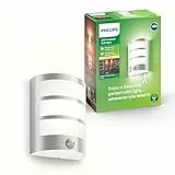 Philips myGarden LED Wandaussenleuchte Python, mit Bewegungsmelder, 6 W, edelstahl, Stainless Steel, Silver