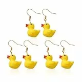 HDGSAFD 3 Paar Kleine Gelbe Entenohrringe, Kreative Cartoon -Ohrringe, Süße Ohrringe Für Frauen, Interessanter Entenschmuck, Tierische Persönlichkeit Ohrringe, Hängende Ohrringe.