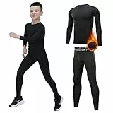 Leeboom Thermounterwäsche Kinder Fußball Thermohose Funktionswäsche Kinder Atmungsaktiv Skiunterwäsche Thermounterwäsche Sport Schnell Trockend Sportunterwäsche Fussball Unterwäsche