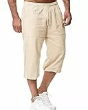 LVCBL Lässige Herren-Shorts mit elastischer Taille und Taschen Khaki XL