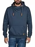 riverso Hoodie Herren Regular Fit RIVNiklas Kapuzenpullover Pullover Cross-Over-Kragen Blau L (L, Navy (BJD))