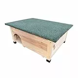 Relaxdays Igelhaus mit Boden, Labyrintheingang & wetterfestem Dach, Holz, HxBxT: 25 x 57 x 44 cm, Igelhäuschen, Natur