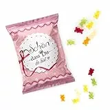 Logbuch-Verlag 50 kleine Gastgeschenke für Taufe, Kommunion & Konfirmation rosa Gummibärchen Süßigkeit für Gäste Mädchen Geburtstag