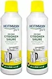 HEITMANN pure Reine Citronensäure: Ökologischer Bio-Entkalker, Reinigung für Küche & Bad, flüssig, 1x 500 ml (Packung mit 2)