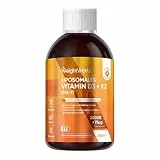 Liposomales Vitamin D3 K2 Tropfen - 2000IE Vitamin D3 + 75 mcg vit K2 (menachinon) MK 7-250ml - 5ml alle 2 Tage - Sonnenvitamin - Ohne Gentechnik - Frei von Magnesiumstearat - Vegan - WeightWorld