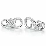 Viwind Ohrringe Silber 925 Sterling Ohrstecker Unendlichkeit Liebe Ohrringe Infinity Herz Schmuck Geschenk für Frauen Mädchen Sie Geburtstags Valentinstag Muttertag mit Geschenkbox