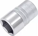 HAZET Steckschlüsseleinsatz 900-17 I 12,5 mm Vierkantantrieb, 17 mm Schlüsselweite, mit Rändelung I Steck-Nuss mit verchromter und polierter Oberfläche für Handbetätigung
