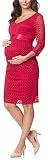 Be Mammy Damen Umstandskleid Maternity Schwangerschaftskleid BE20-170 (Himbeerrosa2, XL)