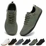Geweo Barfußschuhe Herren Barfuß Sneaker Barfuss Schuhe Männer Barfussschuhe Sommer Barefoot Shoes Laufschuhe Turnschuhe Fitnessschuhe Grün 43