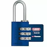 ABUS Zahlenschloss 145/20 Blau - Kofferschloss, Spindschloss u. v. m. - Aluminium-Vorhängeschloss - individuell einstellbarer Zahlencode - ABUS-Sicherheitslevel 3