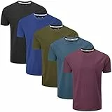 Charles Wilson 5er Packung Einfarbige T-Shirts mit Rundhalsausschnitt (Large, Dark Essentials 43)