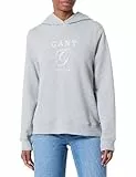 GANT Damen REG Graphic Hoodie Kapuzenpullover, Light Grey Melange, 42