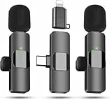 KUKIHO 2er-Set kabelloses Lavalier-Mikrofon für iPhone/Smartphone, Mini-USB-C-Mikrofon für Social-Media-Videos, Vlogging, TikTok, YouTube, Rauschunterdrückung, mit Clip, Plug-and-Play