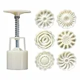 Artibetter Cookie Stamp Mooncake Form Briefmarken Blumen Cookie Stamp Moon Kuchenform Briefmarken Kolben Mitte Herbst Festival Kekse DIY Mond Kuchen Pressformen 1 Satz 50G