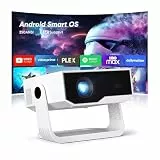 ZDK 2026 Upgrade Mini Beamer Integrierte Apps, Android 14, unterstützt 4K 1080P, Trapezkorrektur, WLAN&BT Beamer 4K Heimkino, Projektor Tragbarer mit um 270° drehbarem Ständer, Kompatibel Laptop/Handy