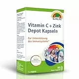 SUNLIFE Vitamin C + Zink Depot Kapseln hochdosiert - 1x60 Stück - Nahrungsergänzung für Immunsystem - Kapseln mit Depot-Technologie - pro Tagesdosis 225 mg Vitamin C & 2,25 mg Zink