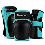 BOSONER Inliner Schoner Erwachsene und Jugendliche: 6er Set Schoner Inliner Damen Herren Schutzausrüstung Protektoren mit Knieschoner Ellenbogenschützer Handschoner (Grün, M (11-17Jahre))