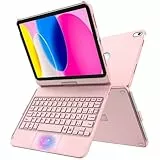 TQQ Tastatur für iPad 10/11 Generation (10,9 Zoll 2022/11 Zoll A16 2025) mit Präzisions-Touchpad, Tastatur mit Hintergrundbeleuchtung 10 Farben, Laptop-Typ, französische AZERTY-Tastatur
