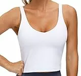 The Gym People Damen Sport-BH Longline Wirefree gepolstert mit mittlerer Unterstützung, Weiss/opulenter Garten, Klein