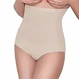 Mitex Iga Intense Miederslips Dame Shapewear Musterlos Hoher Bund Silikonborte EU, Beige,5XL