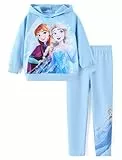 Disney Prinzessin Kleinkind Mädchen Kleidung Langarm Hoodies und Leggings Bekleidungssets Herbst Casual Pullover Trainingsanzug, Frozenblau, 4-5 Jahre