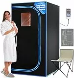 SereneLife Infrarotsauna Saunazelt – Mobile Infrarotkabine für Zuhause, faltbar, 1–2 Personen, Wärmekabine bis 60 °C