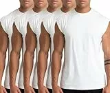 Holure 1 oder 3 oder 5 Pack Herren Baumwoll-Fitness-Tanktops Training ärmellose T-Shirts Athletische Muskel-Tank-Trainings-Bodybuilding-Shirts, XXL
