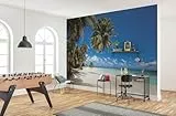 Komar Vlies Fototapete - Maldives - Größe 336 x 240 cm - Tapete, Strand, Palmen - Bahnbreite 50 cm