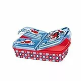 Spiderman Brotdose Kinder - Lunchbox mit 3 Fächern und Clip-Verschlüssen, Bento Snackbox aus Kunststoff - Vesperdose für Kindergarten, Schule und Freizeit