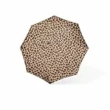 reisenthel umbrella pocket duomatic leo macchiato – Kompakter Taschenschirm aus recycelten PET-Flaschen – Mit großer Drucktaste und ergonomisches Griffdesign