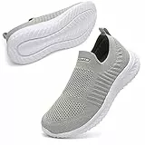STQ Walking Schuhe für Damen Trainer Mesh Atmungsaktiv Leichtgewichtige Schuhe Athletische Damen Laufschuhe Jogging Gym Sneakers Grau 40 EU