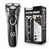 Elektrischer Rasierer für Herren, Kayeeno Elektrorasierer für Männer, wiederaufladbarer Nass-Trockenrasierer mit Pop-Up-Trimmer und Reisesperre, wasserdichter schnurloser Rasierer