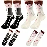Maxmoc Hochzeitsgeschenke für Brautpaar，2 Paar Socken Hochzeit Personalisierte Hochzeitsgeschenke,Lustig Hochzeitssocken für Brautpaar, Brautjungfern und Brautparty