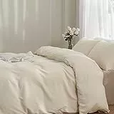 TOCOMOA Bettwäsche 155x220 2teilig Beige, Bettwäsche-Sets Weich und Bügelfrei Mikrofaser, Oeko-TEX Zertifiziert, 1 Bettbezug und 1 Kissenbezug 80x80 cm mit Reißverschluss