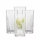 SCHOTT ZWIESEL Longdrinkglas Stage (4er-Set), Trinkglas für Longdrinks mit Relieff, spülmaschinenfeste Kristallgläser (Art.-Nr. 121880), Kristall