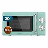 Cecotec Mikrowelle mit Grill Proclean 3110 Retro Green Mechanische, 700 W in 6 Stufen, Timer bis zu 30 Minuten, Auftaumodus, Vintage-Design in Grün, Stahl-Finish