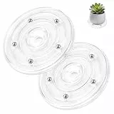 2 Stück Acryl Drehteller Universal, 10cm Transparent Drehscheibe Klein Tisch Drehplatte 360 Grad Drehtablett Dreh Organizer Mehrzweck Tischdrehteller für Torte Gewürzregal Doll Puppe Tasse Pflanzen