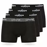 FM London Herren (4/8er-Pack) Boxershorts Hipsters, Schwarz (4er Pack), L (8er