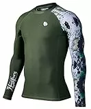 HUGE SPORTS Rash Guard Shirt für Herren mit Langarm Sonnenschutz Schnelltrocknend Surf Schwimmshirt Badeshirt Aborigines L
