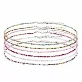 Aroncent Bunte Boho Perlen Halsketten: 6er Set Verstellbare Damen Ketten im Strandstil Sommer Modeaccessoires mit Glasperlen