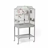 Montana Cages | Premium Vogelkäfig Madeira I Vogelkäfig für Sittiche, inkl. Anflugklappe, Freisitz, 4 Edelstahlnäpfe, AVILON Pulverbeschichtet, Platinum Edition, ca. 69 x 45 x 141cm