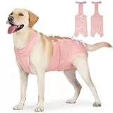 Duuclume Hunde-OP-Anzug, weich, atmungsaktiv, nach Operationen, verstellbare Rückengurte, schützender Spay-Neuteranzug, chirurgischer Genesungsanzug für Hündinnen und Rüden (Rosa, S)
