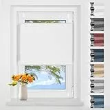 Wabenplissee Plissee ohne Bohren Verdunklung Verdunklungsplissee Klemmfix Zweifarbig Weiß -Weiß 40x80cm(BxH) Faltrollo 100% Blickdicht Sonnenschutz & Schallschutz Plisseerollo für Fenster & Tür